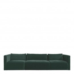 Canapé LOU en velours de coton - 3 modules - L. 336 cm - Vert forêt