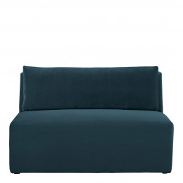 LOU Sofa in cotton velvet - Peacock blue - Central module - W. 130 cm