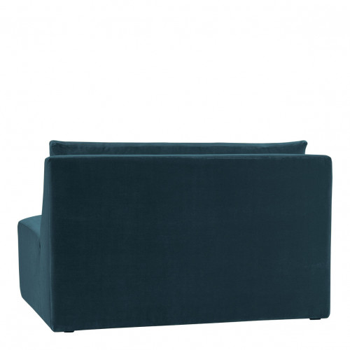 LOU Sofa in cotton velvet - Peacock blue - Central module - W. 130 cm