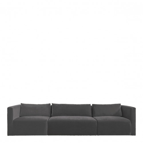 LOU Sofa in Cotton Velvet - Dark Gray - Central Module - L. 130 cm