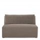 Canapé LOU en velours de coton - Taupe - Module central - L. 130 cm