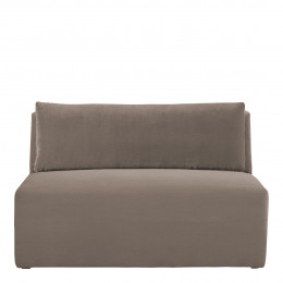 LOU Sofa in Cotton Velvet - Taupe - Central Module - L. 130 cm