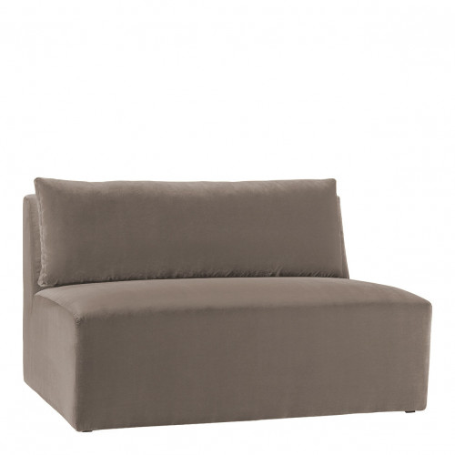 LOU Sofa in Cotton Velvet - Taupe - Central Module - L. 130 cm