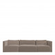 Canapé LOU en velours de coton - Taupe - Module central - L. 130 cm