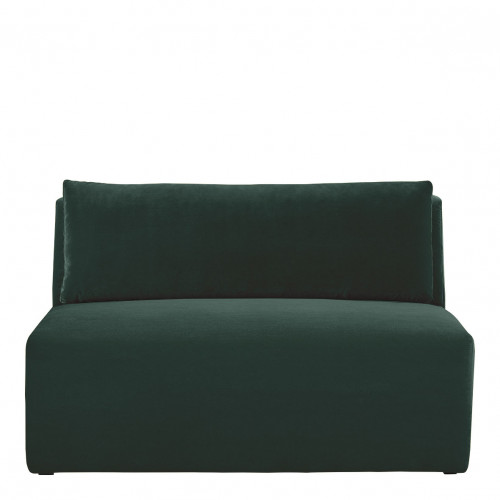 Canapé LOU en velours de coton - Vert forêt - Module central - L. 130 cm