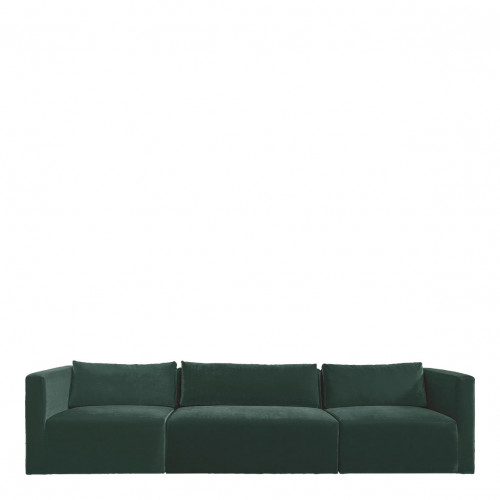 Canapé LOU en velours de coton - Vert forêt - Module central - L. 130 cm