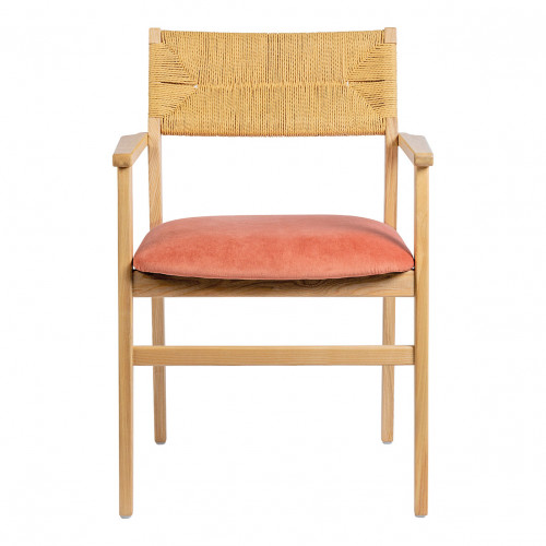 PALOMA Paper Cord and Velvet Chair - Raspberry