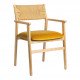 Chaise PALOMA en corde de papier et velours - Safran
