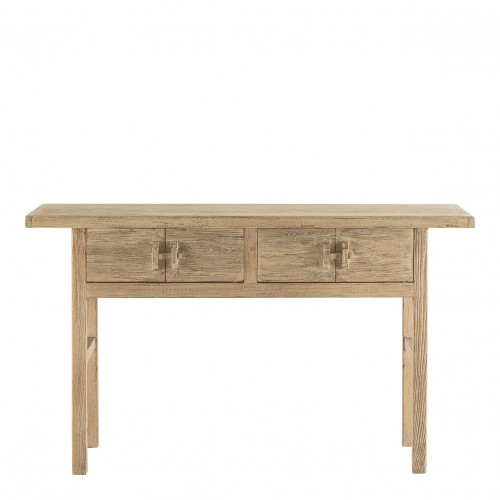 BAO Console with 2 Drawers in Recycled Elm - Natural