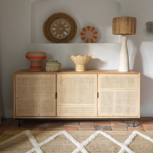 HOKA Decorative Bowl in Paper Cord - Natural and Coral - ø 33 cm