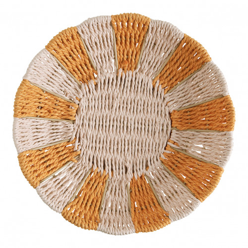 HOKA Decorative Bowl in Paper Cord - Orange and Pink - ø 30 cm