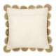 Coussin ÉNOLA en jute - Naturel et blanc - 60 x 60 cm