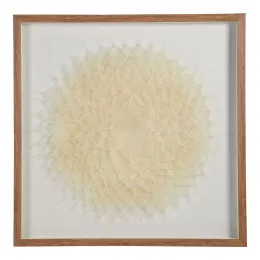 Décoration murale FLEUR en feuilles de palmier - Écru