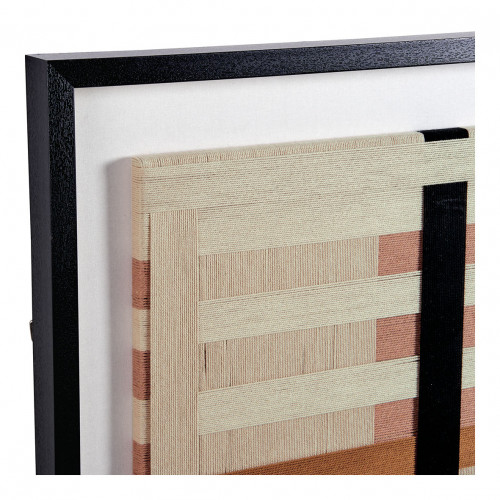 Décoration murale QUADRA en corde de coton - Beige, marron et noir