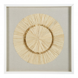 ROSETTE Wall Decoration in Pleated Palm Leaves - Ecru and Gold