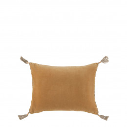 MATTÉO Cushion Cover in Cotton Velvet and Linen - Apricot - 30 x 40 cm