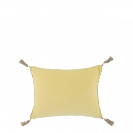 Housse de coussin MATTÉO en velours de coton - Jaune pastel - 30 x 40 cm