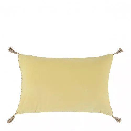 Housse de coussin MATTÉO en velours de coton - Jaune pastel - 60 x 40 cm