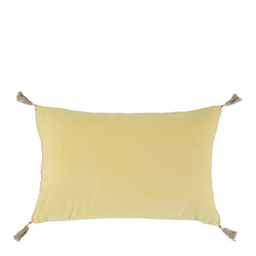 Housse de coussin MATTÉO en velours de coton - Jaune pastel - 60 x 40 cm