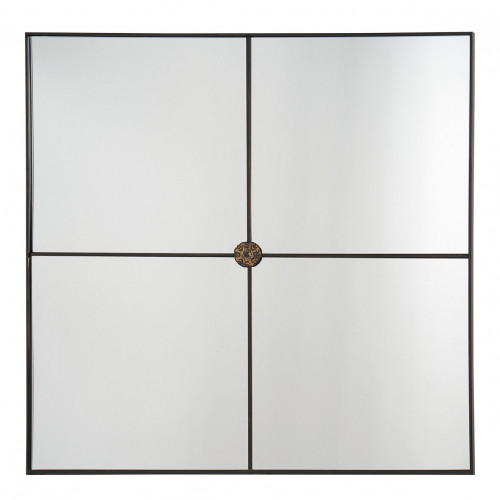 Miroir BASILE en métal noir - H. 80 cm