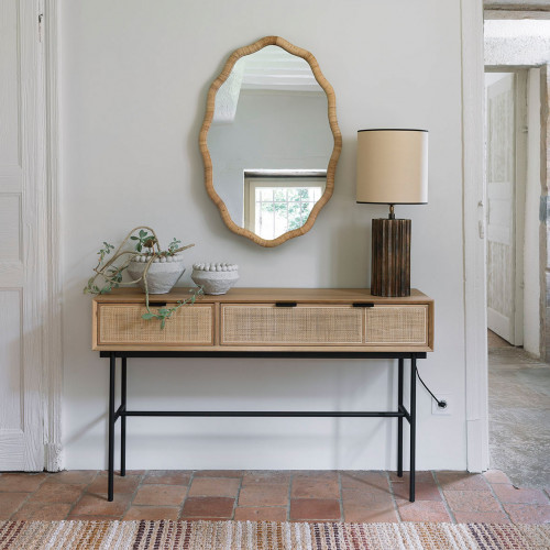 Miroir LOLA en rotin - H. 90 cm Miroir LOLA en rotin - H. 90 cm
