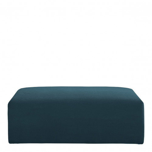 LOU Ottoman in cotton velvet for LOU sofa - Peacock blue