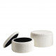 Set de 2 poufs RILA en bouclette - Crème