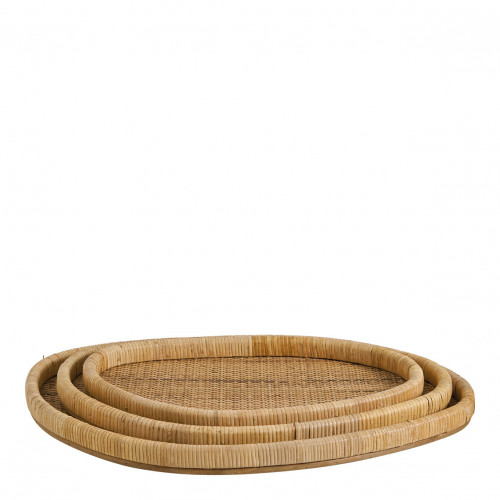 Set of 3 GALIA rattan trays