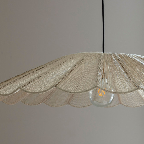 MARGUERITE pendant light in white jute and metal - ø 90 cm