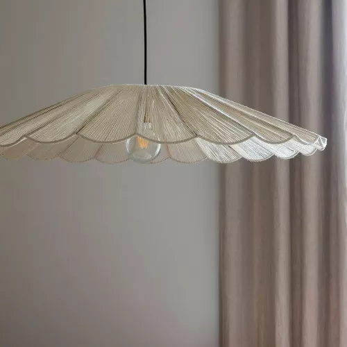 Suspension MARGUERITE en jute blanche et métal - ø 90 cm