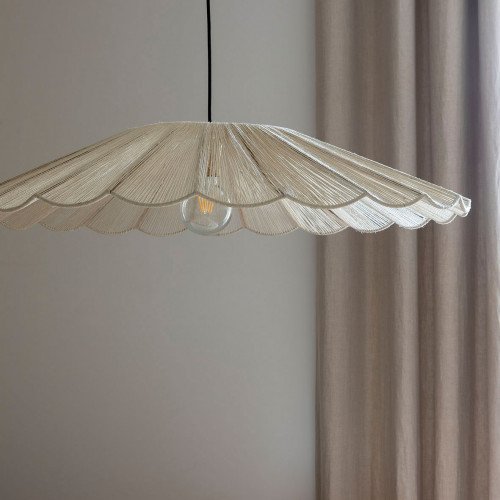 Suspension MARGUERITE en jute blanche et métal - ø 90 cm