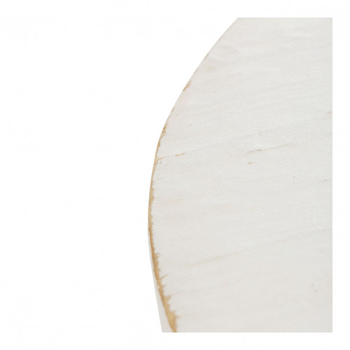 Table basse BAO en orme recyclé - Petit modèle - ø 80 cm - Blanc