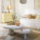 Table basse BAO en orme recyclé - Petit modèle - ø 80 cm - Blanc
