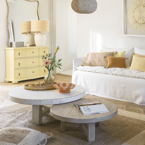 Table basse BAO orme recyclé - Grand modèle - ø 105 cm - Naturel