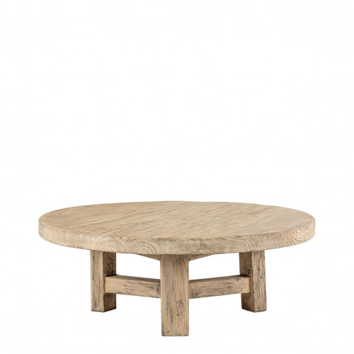 BAO Coffee Table Recycled Elm - Small Model - ø 80 cm - Natural