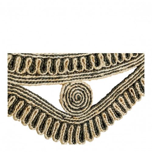 KISHI rug in jute - White and black - 200 x 200 cm