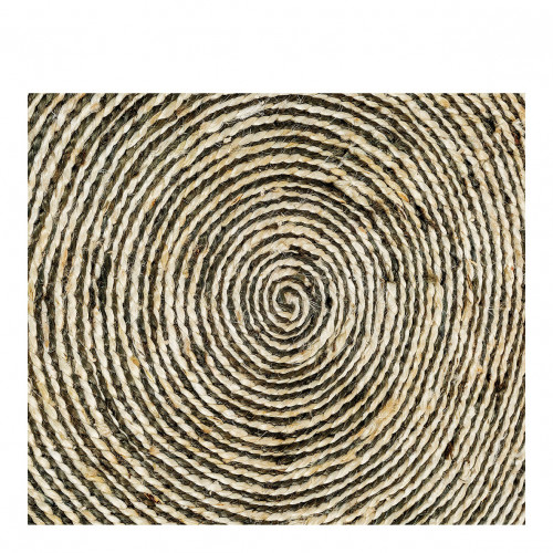 KISHI rug in jute - White and black - 200 x 200 cm