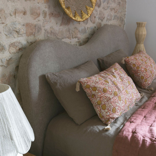 SÉRÉNA Headboard in Fabric - Grey - 201 x 11 x 125 cm