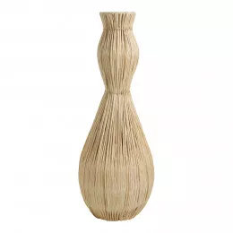 Vase MYA en rotin et métal - H. 81 m