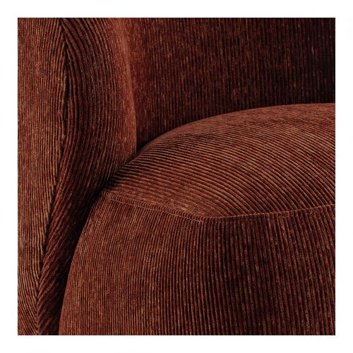 LISETTE Armchair in corduroy velvet - Brick red - Small size