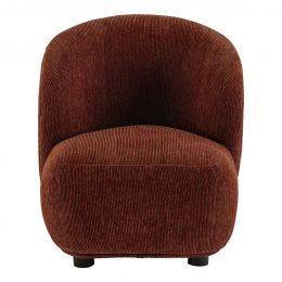 LISETTE Armchair in corduroy velvet - Brick red - Small size