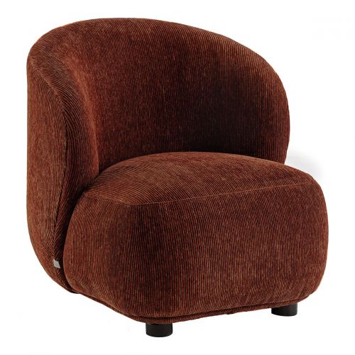 LISETTE Armchair in corduroy velvet - Brick red - Small size