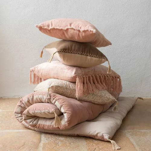Housse de coussin PAULA en velours irisé - Rose - 50 x 50 cm