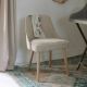 Chaise MARCUS en tissu jacquard de velours - Sable