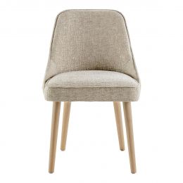 MARCUS Velvet Jacquard Fabric Chair - Sand