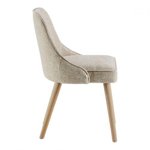 MARCUS Velvet Jacquard Fabric Chair - Sand