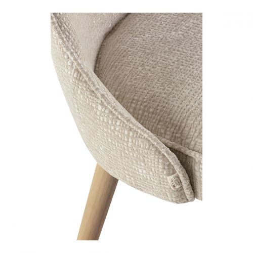 Chaise MARCUS en tissu jacquard de velours - Sable