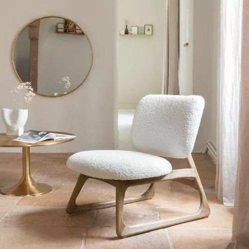 Fauteuil LINA en bouclette - Crème