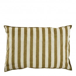 Lot de 2 housses de coussin BAYADÈRE en coton - Crème et cumin - 60 x 40 cm