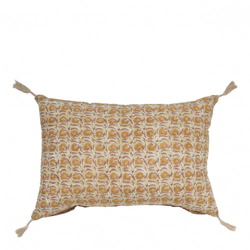 Housse de coussin FLORA coton - Rose - 60 x 40 cm